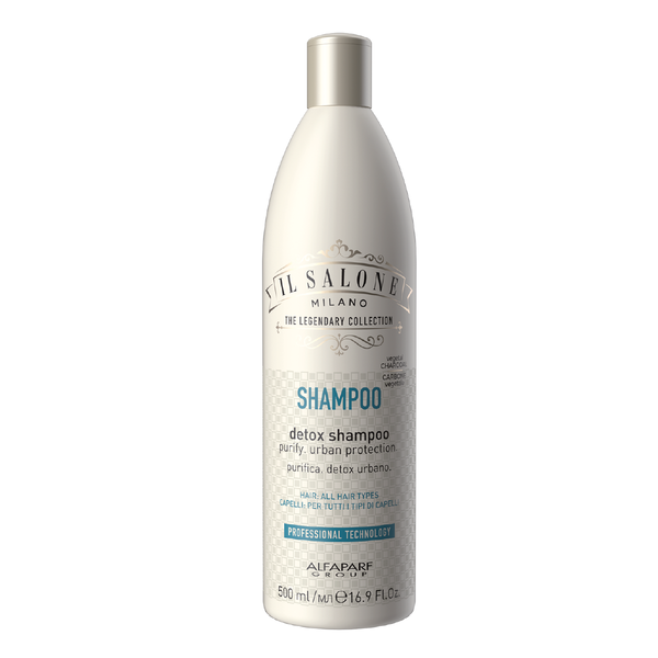 IL Salone Detox Shampoo with Vegetal Charcoal, Biotin & Caffeine for All Hair Types 500ml