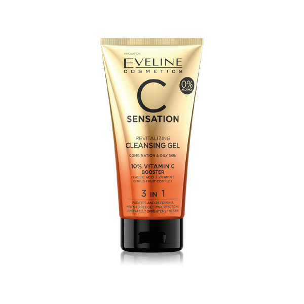 EVELINE C SENSATION VITAMIN C CLEANSING FACE WASH GEL FOR COMBINATION AND OILY SKIN 3IN1 150ML