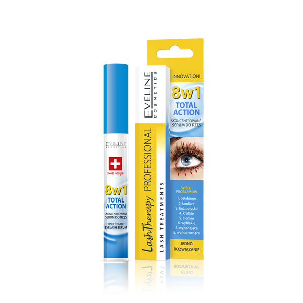 EVELINE TOTAL ACTION 8IN1 CONCENTRATED EYELASH SERUM 10ML