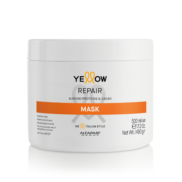 Yellow Repair Mask with Almond Proteins & Cacao Butter for Damaged Hair 500ml